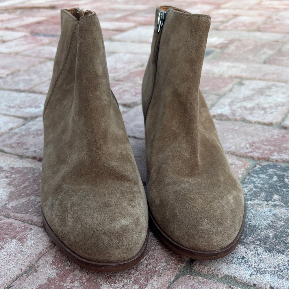 Franco Sarto Women's Suede Ankle Boots - Tan - Picture 4 of 13
